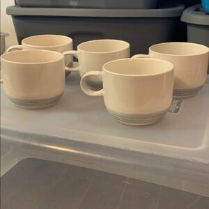 Set Of 5 Vintage Japanese Stoneware Mugs‎